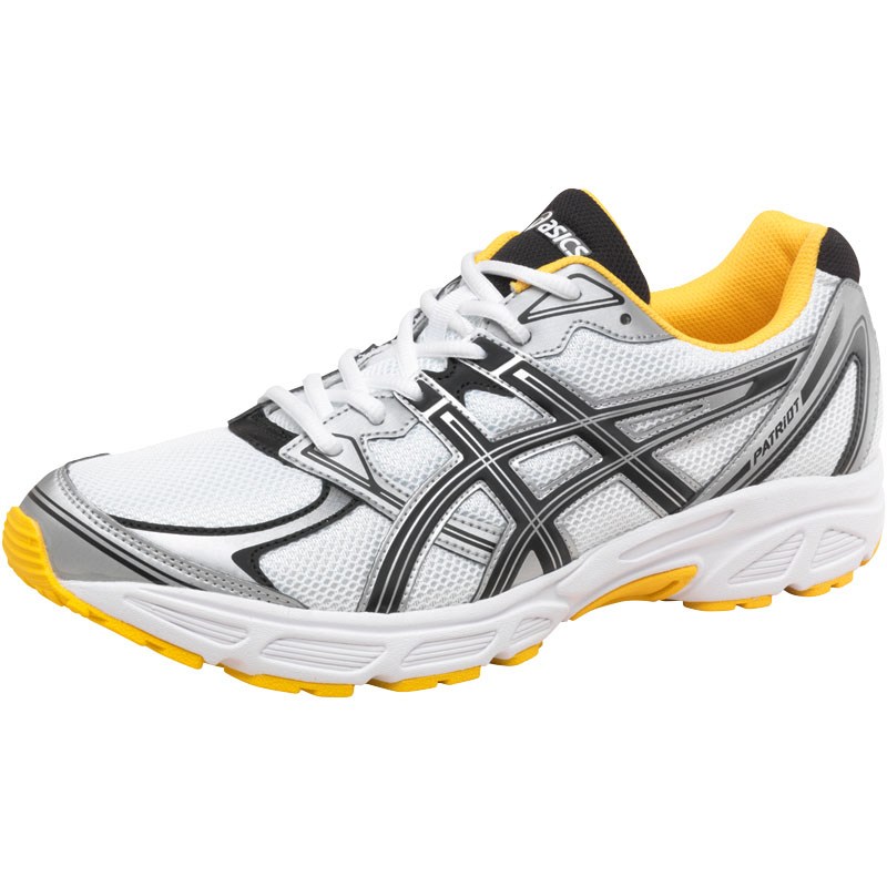 Asics Mens Patriot 6 Neutral Running Shoes White/Black/Yellow