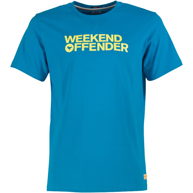 Weekend Offender Mens Vela Logo T-shirt Enamel Blue | Feedfish