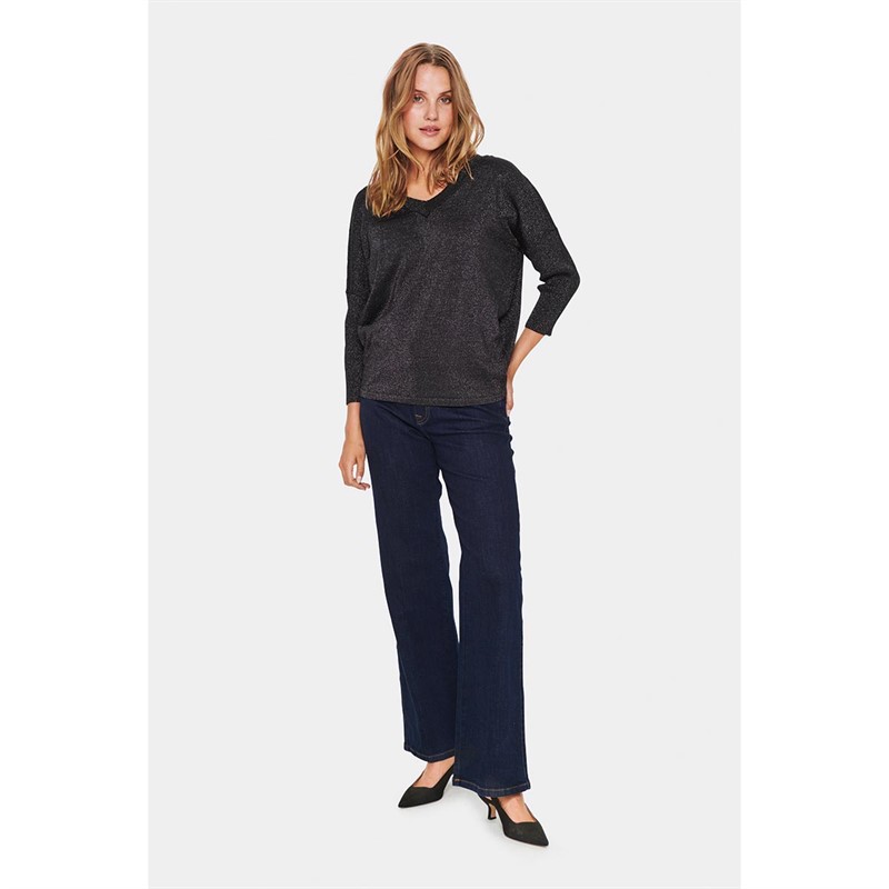 Saint Tropez Dame Kilasz Shimmer Overdele Sort