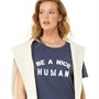 SUB_URBAN RIOT Womens Be A Nice Human Loose T-Shirt Navy