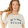 SUB_URBAN RIOT Womens Be A Nice Human T-Shirt Oatmeal Heather