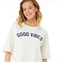 SUB_URBAN RIOT Womens Good Vibes Oversized T-Shirt Vintage White