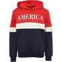 Perry Ellis Boys Panel Hoodie Red/Navy