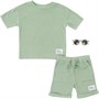 Fudo Boys T-Shirt And Shorts Set With Sunglasses Sage