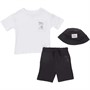 Fudo Boys T-Shirt Shorts And Bucket Hat Set Black