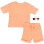 Fudo Boys T-Shirt And Shorts Set With Sunglasses Coral