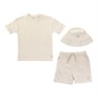 Fudo Boys T-Shirt, Shorts And Bucket Hat Set Cream