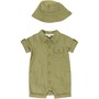 Fudo Kids Dungaree With Bucket Hat Green