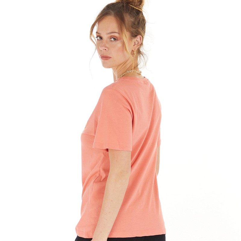 Amara Womens Ticker T-Shirt Coral