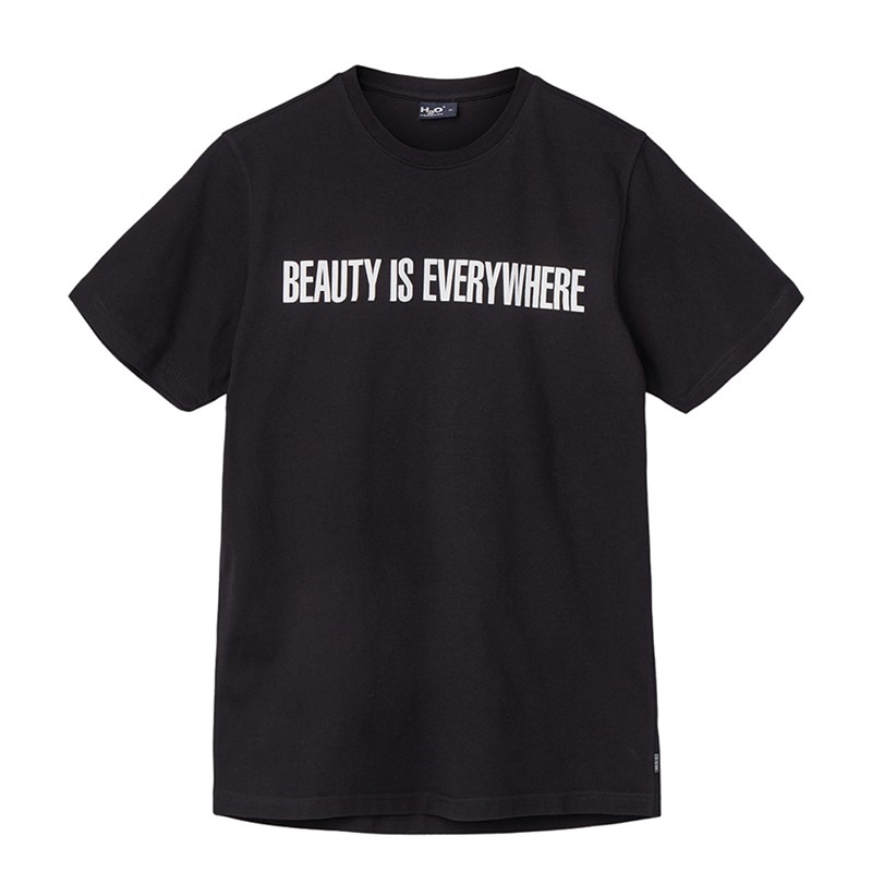 H2O Unisex Fejø T-shirts Sort
