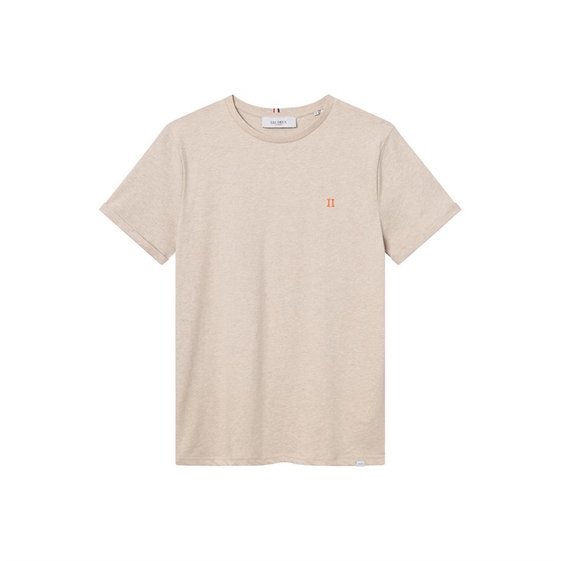 Les Deux T-Shirt Herren Nørregaard Helles Sand Melange/Orange