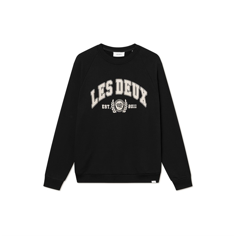 Les Deux Herren Universität Sweatshirt 100817 - Schwarz / Hell Wüstensand