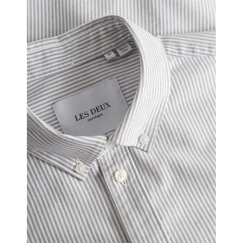 Les Deux Chemise Oxford Kristian Homme 555201 - Vert forêt/Blanc