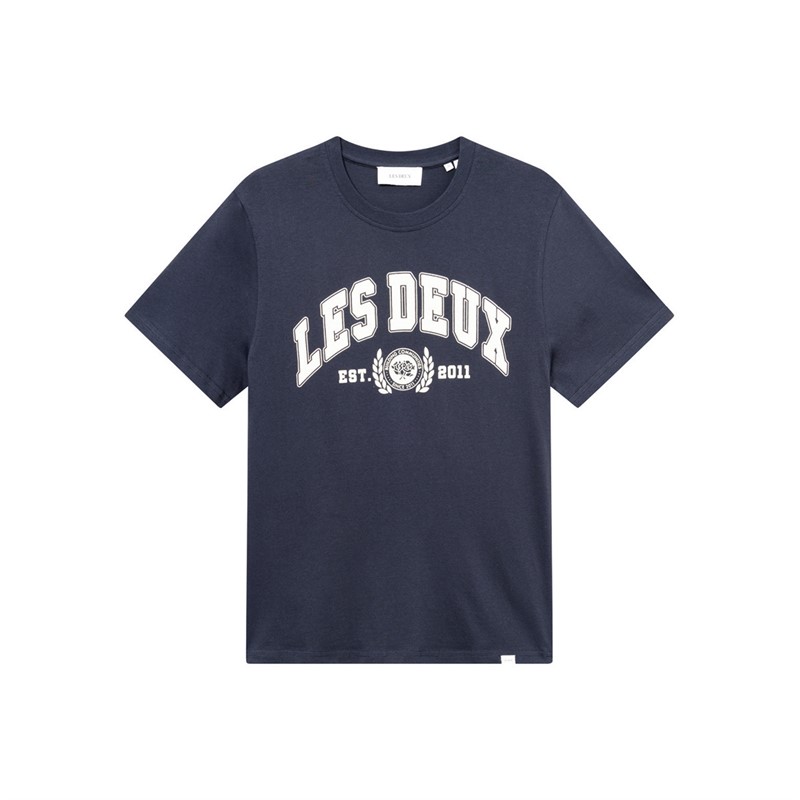 Les Deux Herre Universitet T-shirt 460218 - Mørkeblå / Lys Elfenben