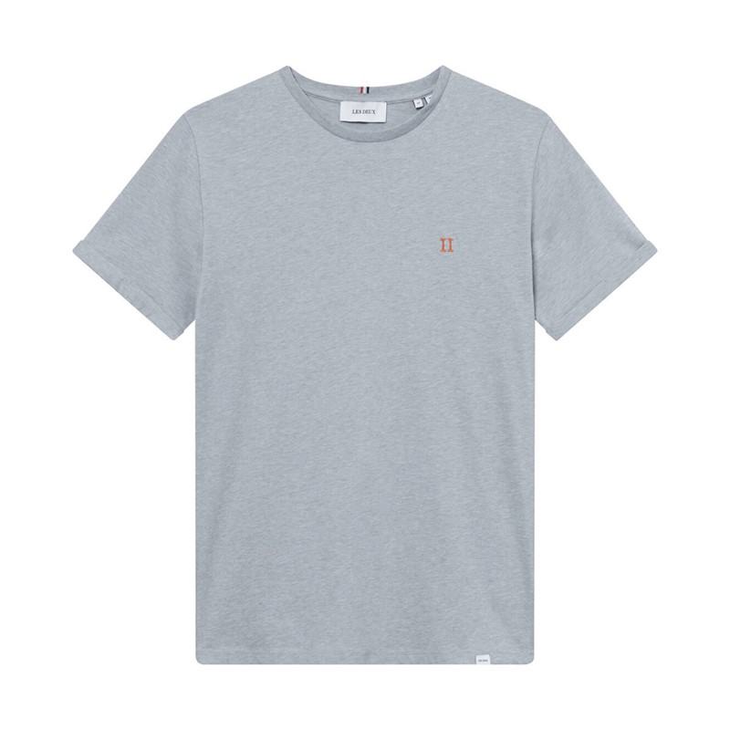 Les Deux Heren Nørregaard T-shirt Zomer Hemel Melange/Oranje