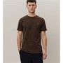 Les Deux T-Shirt Herren Nørregaard Kaffee Braun / Orange
