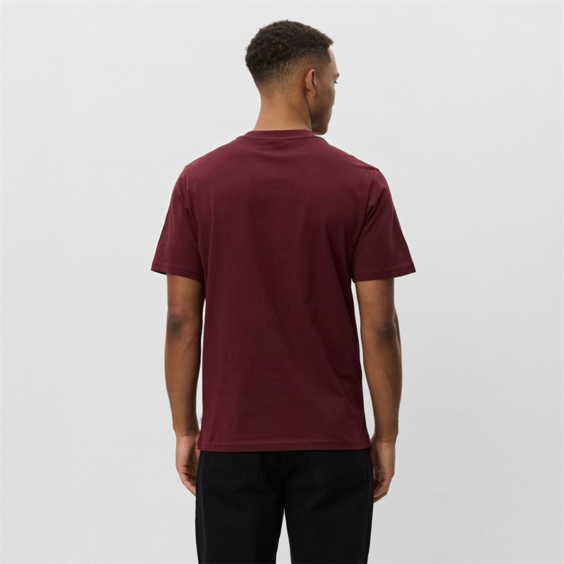 Les Deux T-shirt Contrast Homme Chocolate Truffle Red