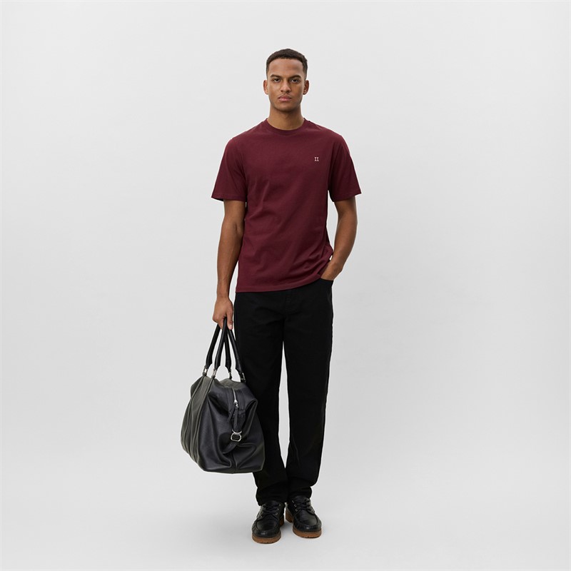 Les Deux T-shirt Contrast Homme Chocolate Truffle Red
