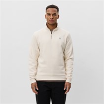 Les Deux Sweatshirt à quart de zip contrasté Core Homme Ivory