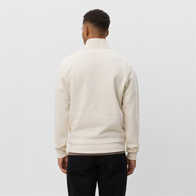 Les Deux Sweatshirt à quart de zip contrasté Core Homme Ivory