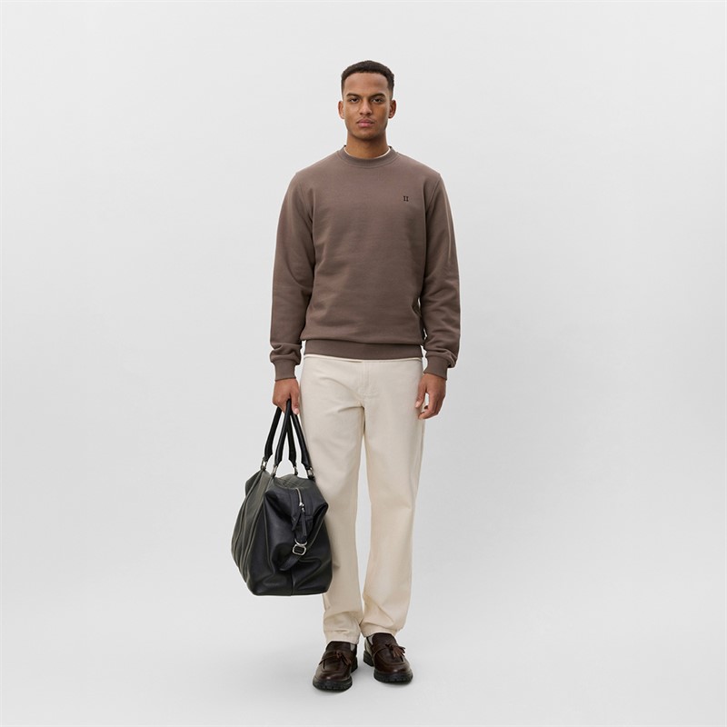 Les Deux Herre Core Kontrast Sweatshirt Mountain Grey Brown