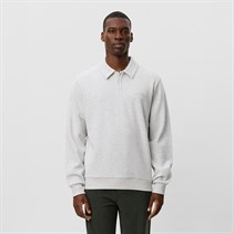 Les Deux Herre Polo Pique Sweatshirt Snow Melange