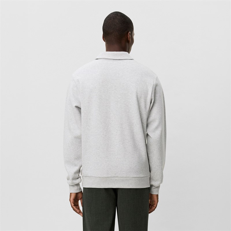 Les Deux Herre Polo Pique Sweatshirt Snow Melange