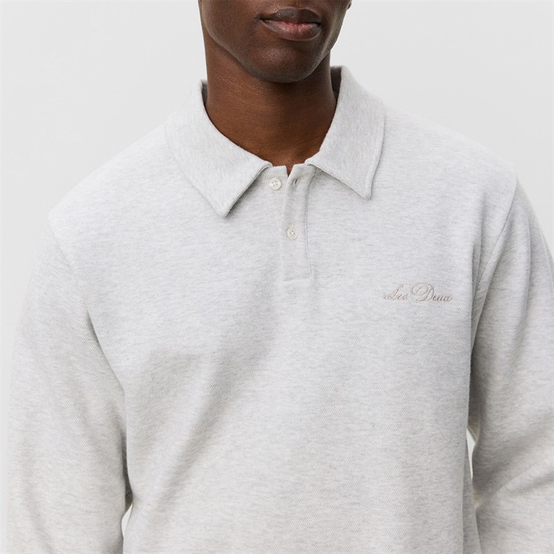 Les Deux Herre Polo Pique Sweatshirt Snow Melange