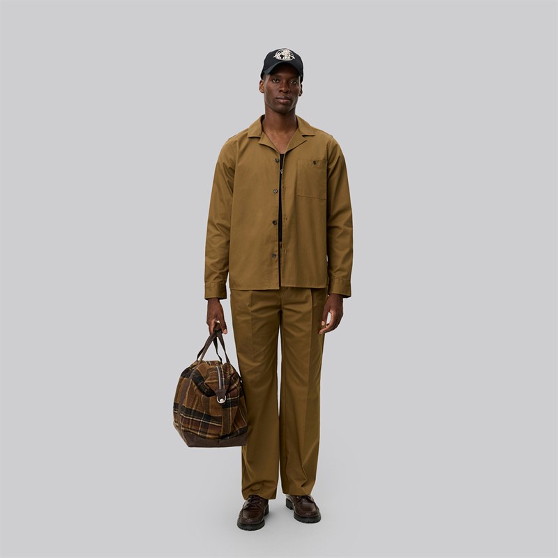 Les Deux Herre Jasper Heavy Twill Overshirt Dark Sand