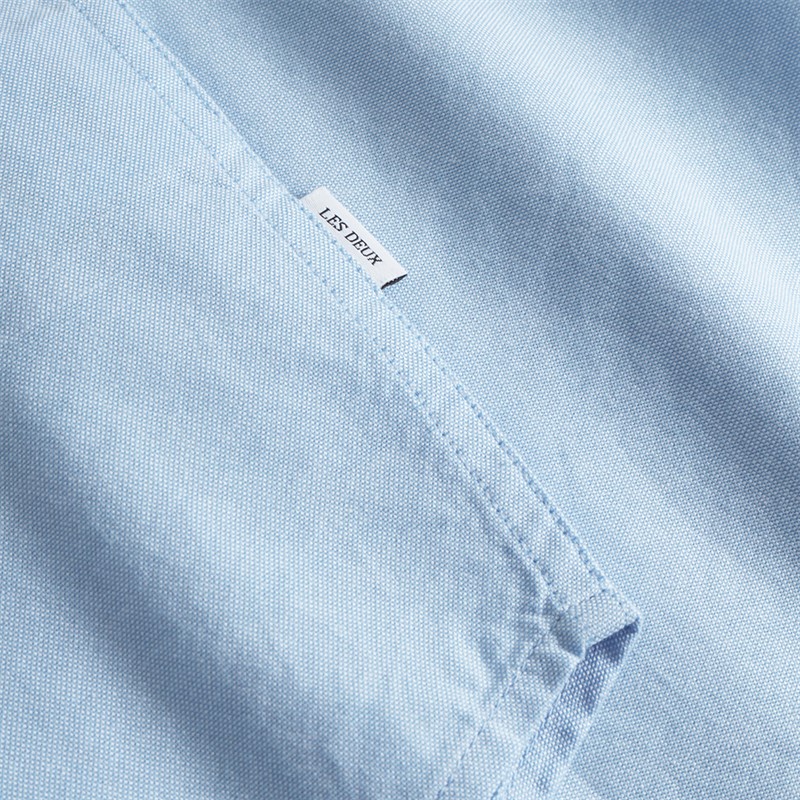 Les Deux Boys Konrad Contrast Oxford Shirt Light Blue