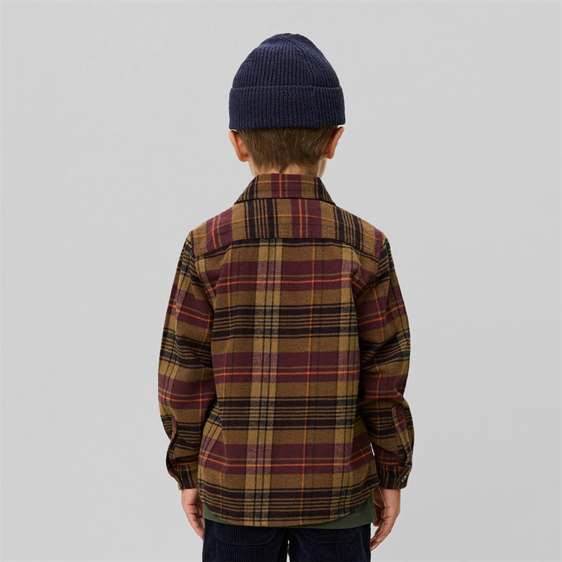 Les Deux Boys Lennon Check Overshirt Fudge