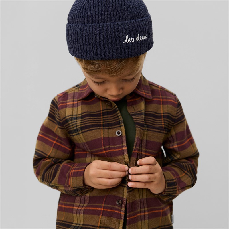 Les Deux Boys Lennon Check Overshirt Fudge