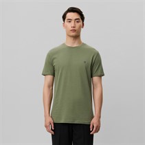 Les Deux Mens Norregaard Contrast T-Shirt Olivine Green