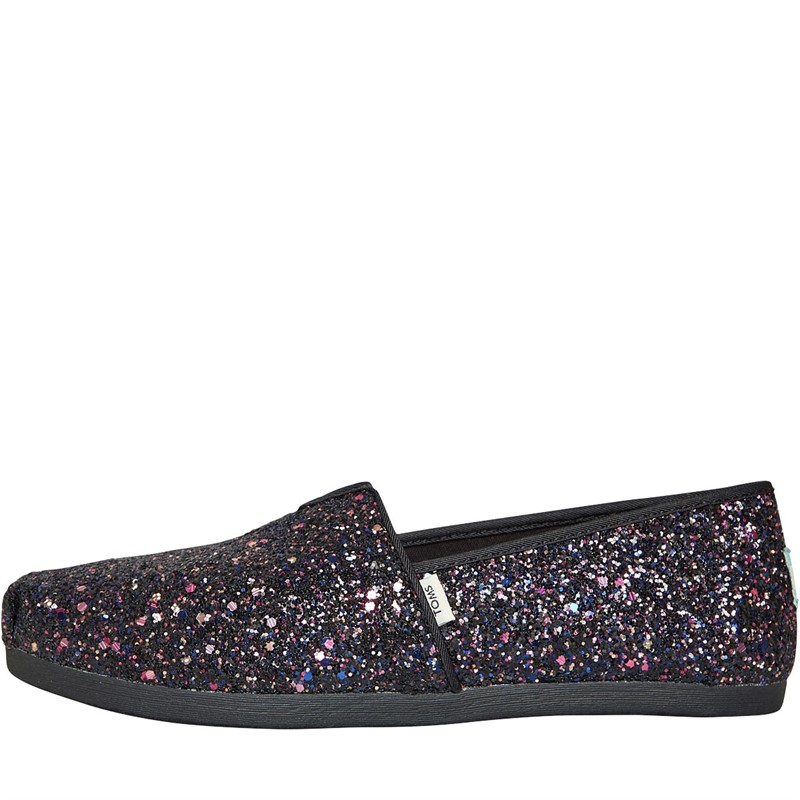 Black glitter toms womens hotsell