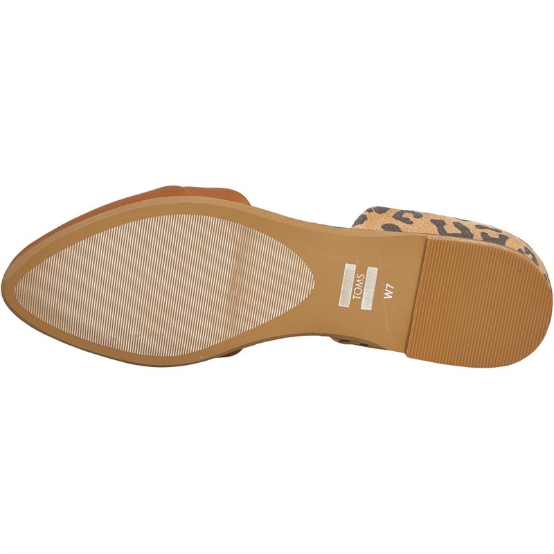 TOMS Womens Jutti Dorsay Flat Shoes Tan