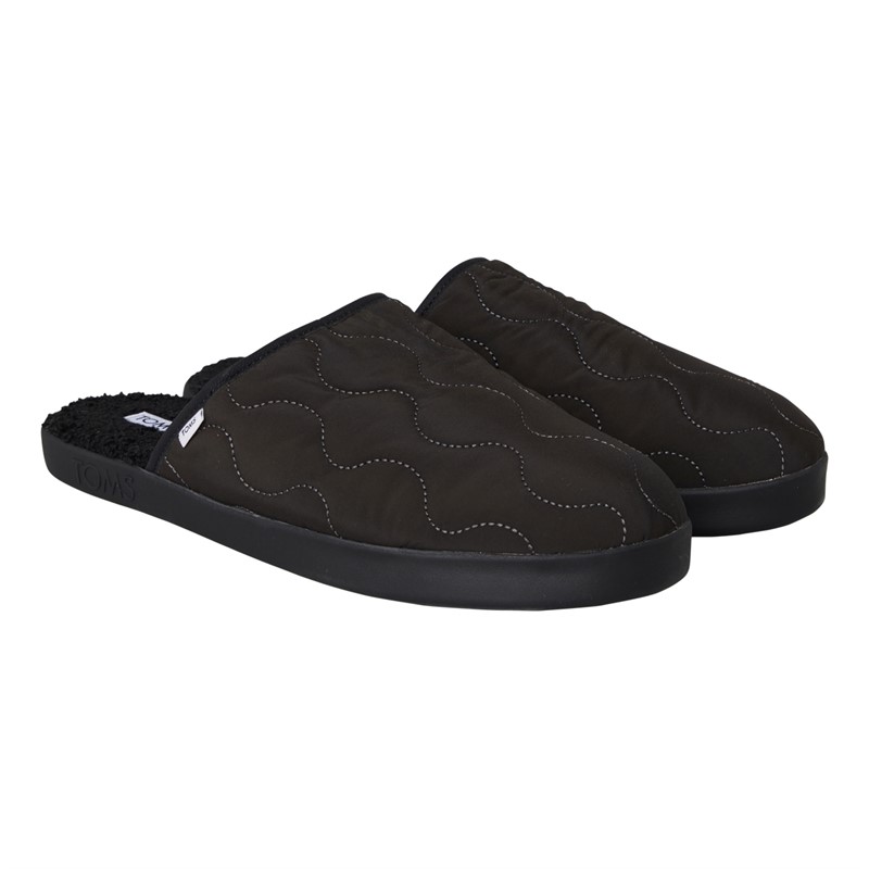 TOMS Mens Harbor Slippers Black