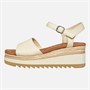 TOMS Womens Flora Ankle Strap Wedge Sandals Natural