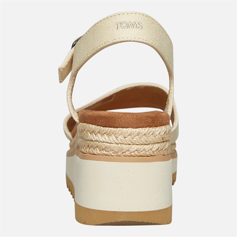 TOMS Womens Flora Ankle Strap Wedge Sandals Natural