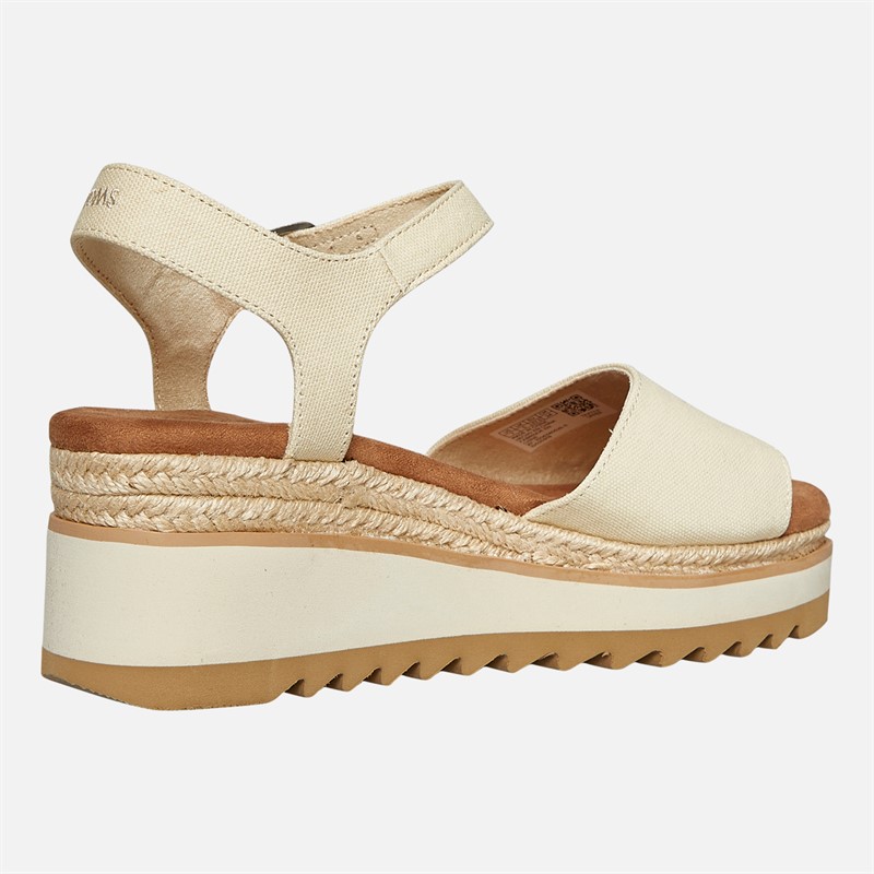 TOMS Womens Flora Ankle Strap Wedge Sandals Natural