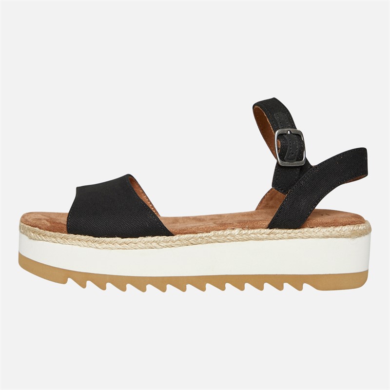 TOMS Womens Naia Ankle Strap Sandals Black - Size 3.5