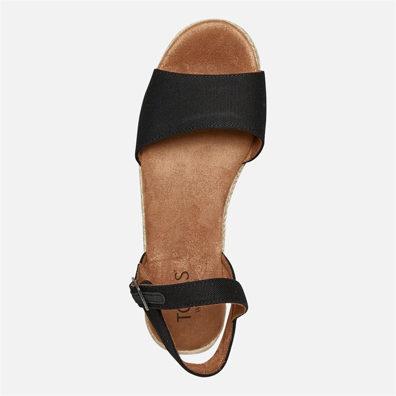 TOMS Womens Naia Ankle Strap Sandals Black