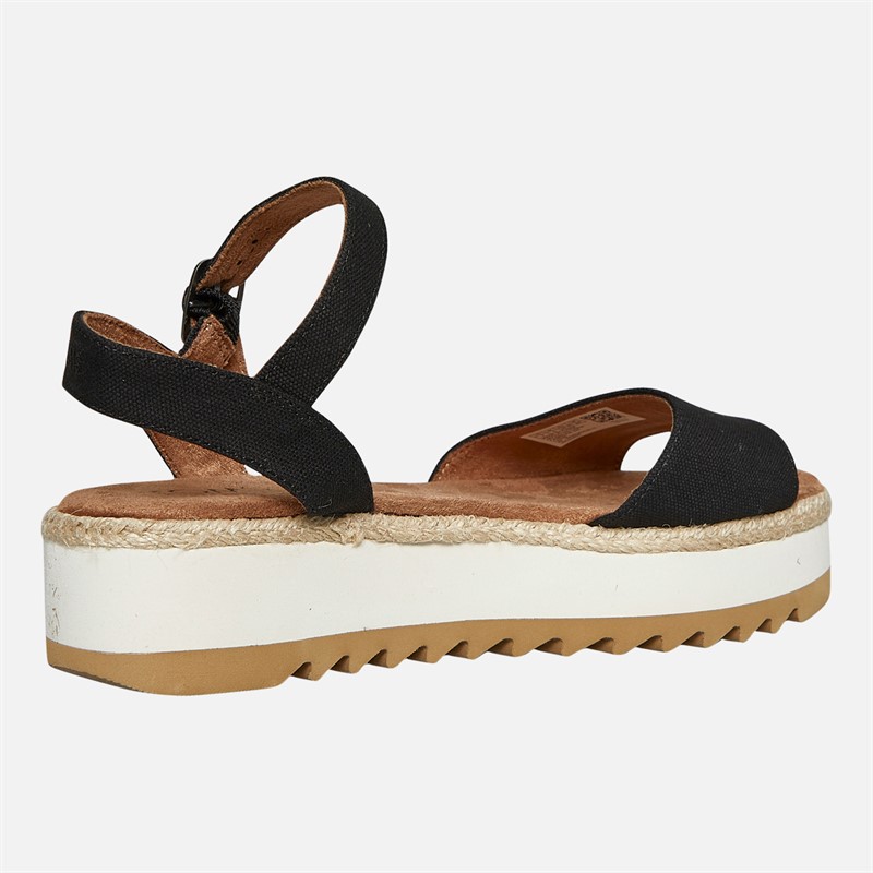 TOMS Womens Naia Ankle Strap Sandals Black