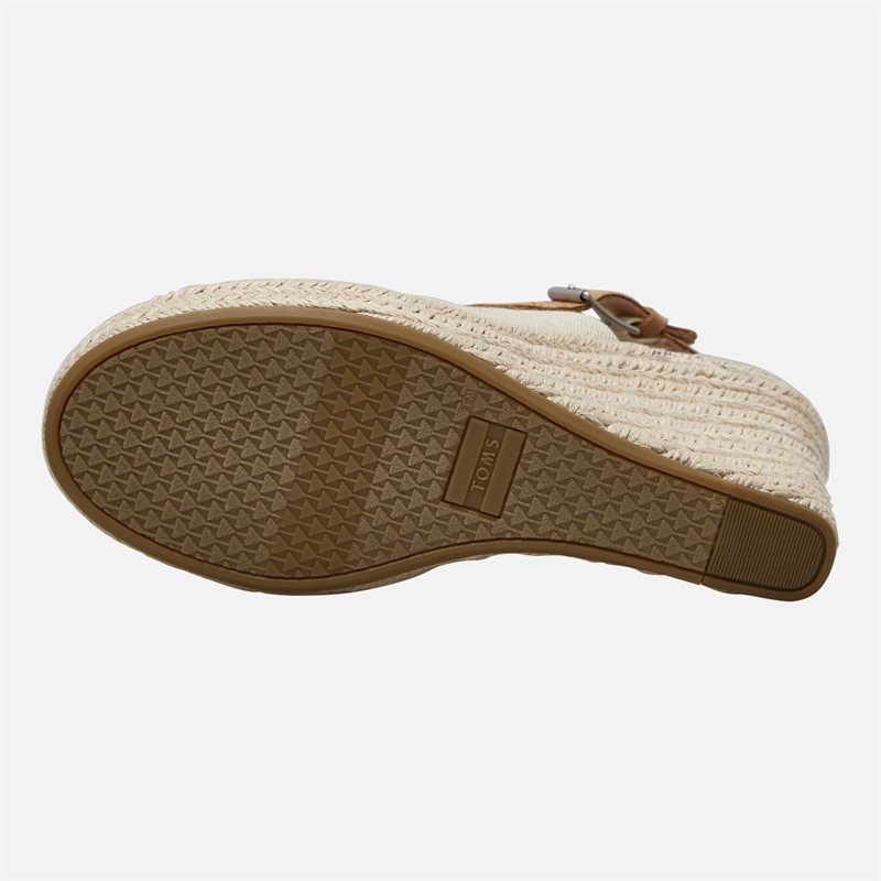 TOMS Womens Monica Ankle Strap Wedge Sandals Natural