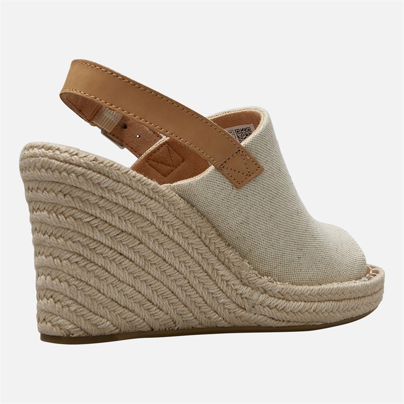 TOMS Womens Monica Ankle Strap Wedge Sandals Natural