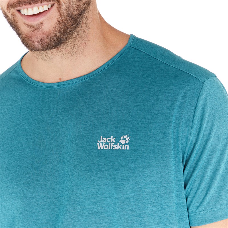 Jack Wolfskin Mens Pack And Go T-Shirt Blue Coral