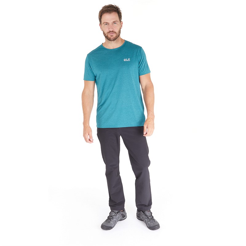 Jack Wolfskin Mens Pack And Go T-Shirt Blue Coral