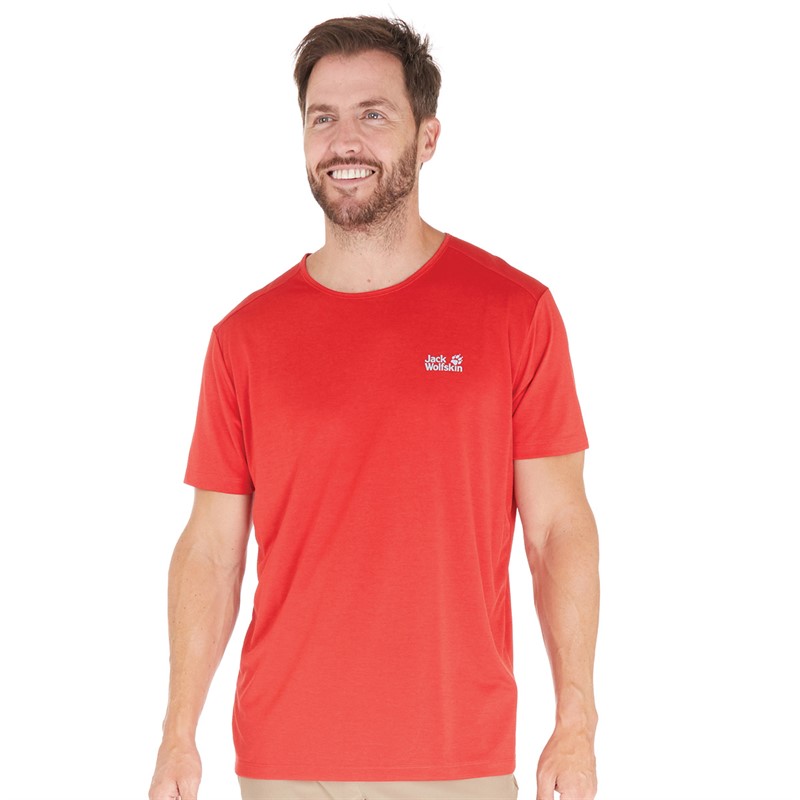 Jack Wolfskin Mens Pack And Go T-Shirt Adrenaline Red