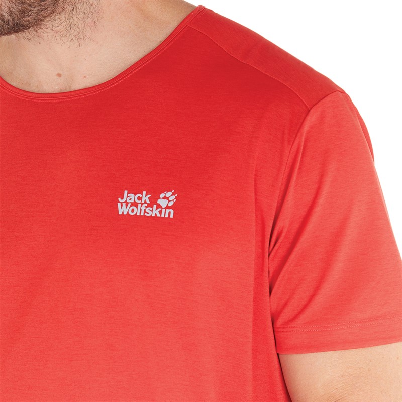 Jack Wolfskin Mens Pack And Go T-Shirt Adrenaline Red