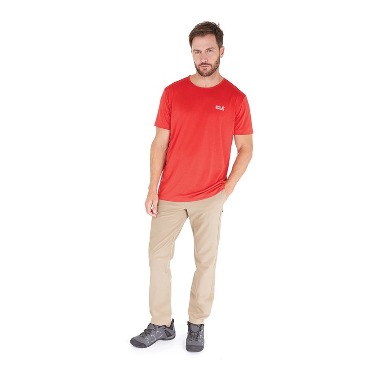 Jack Wolfskin Mens Pack And Go T-Shirt Adrenaline Red