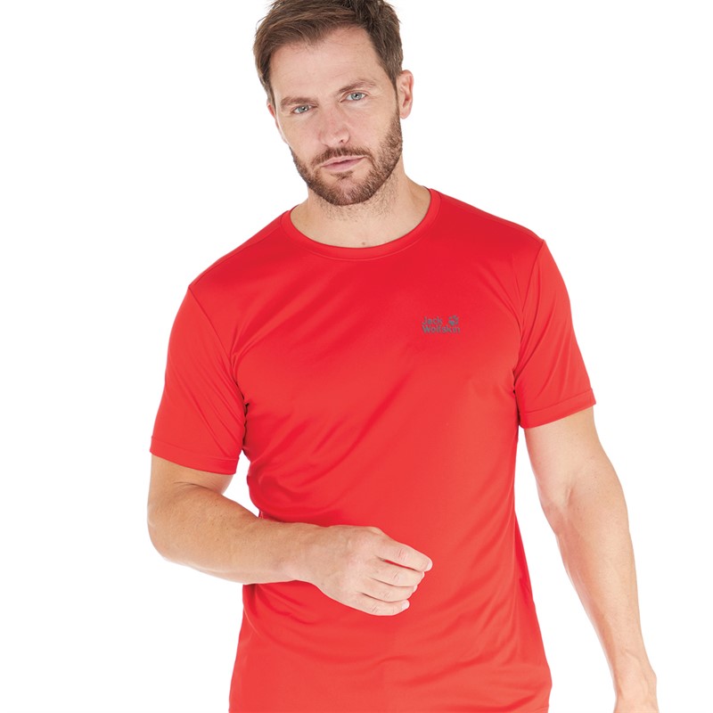 Jack Wolfskin Mens Tech T-Shirt Adrenaline Red